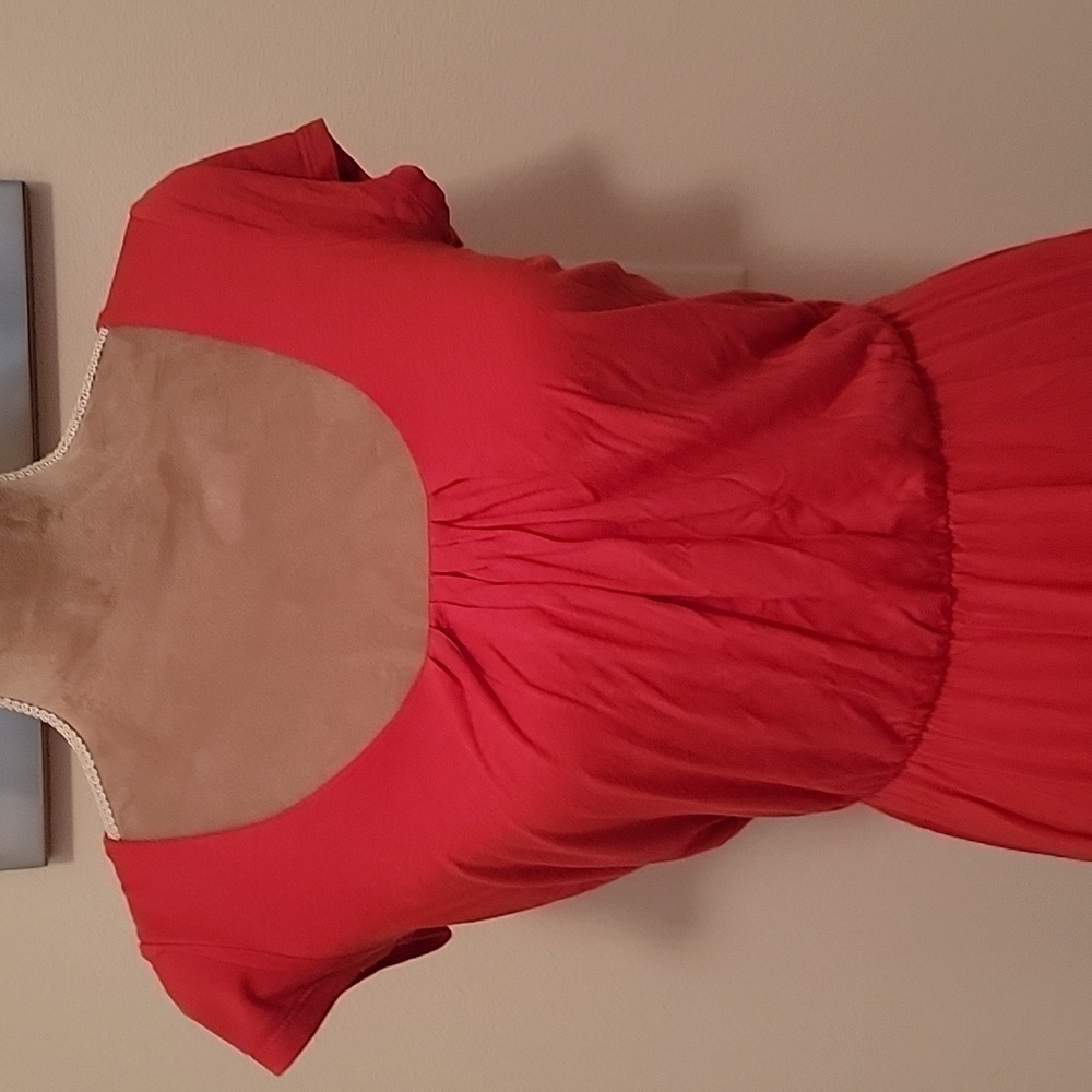 Boden, Size 4 Napoli Dress, Coral, Mint Green and Gray.  Excellent Condition - Picture 2 of 5